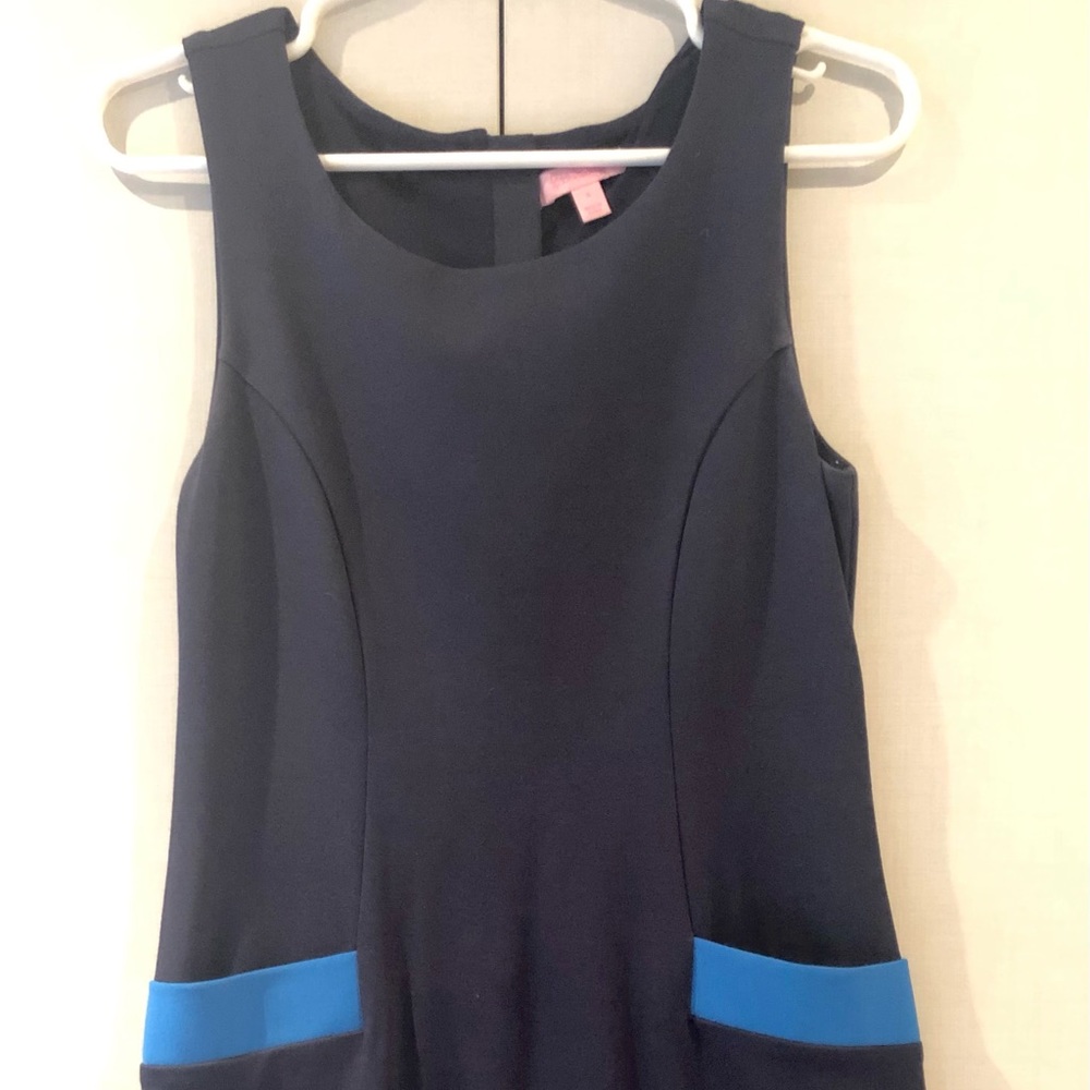 Lilly Pulitzer Shift Navy Blue Dress Size Small